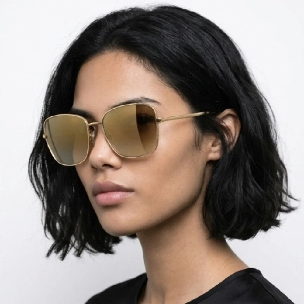 🆕 Dolce & Gabbana Gold Mirror Square Sunglasses (810)